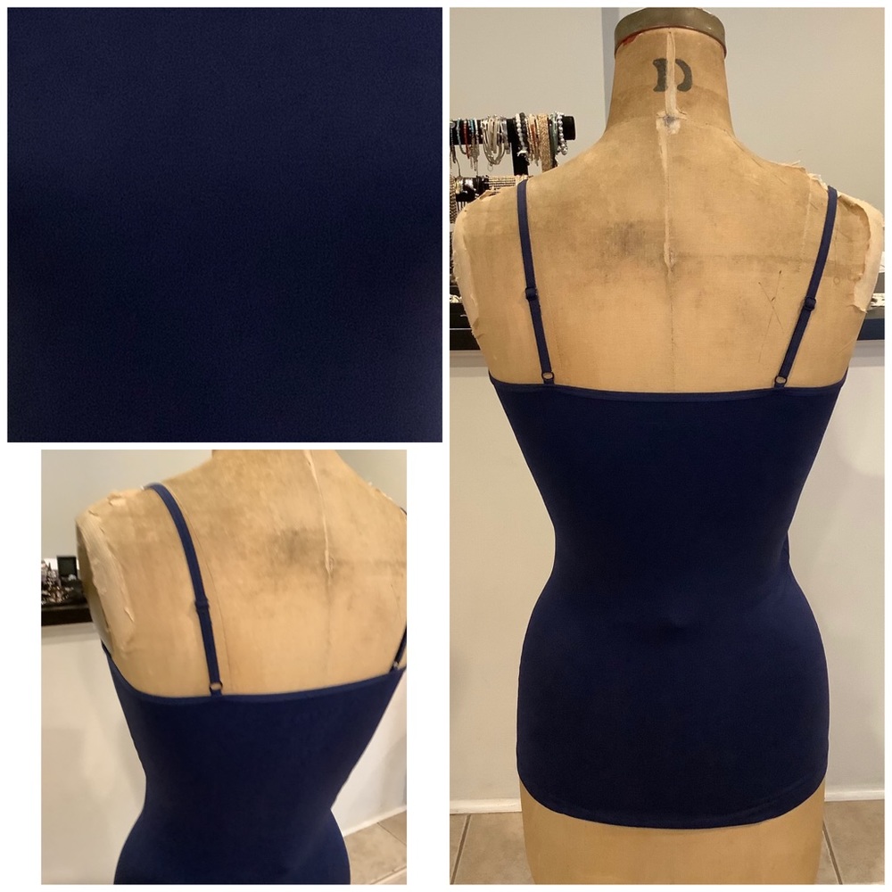 Nylon Spandex Navy Blue Tank Top